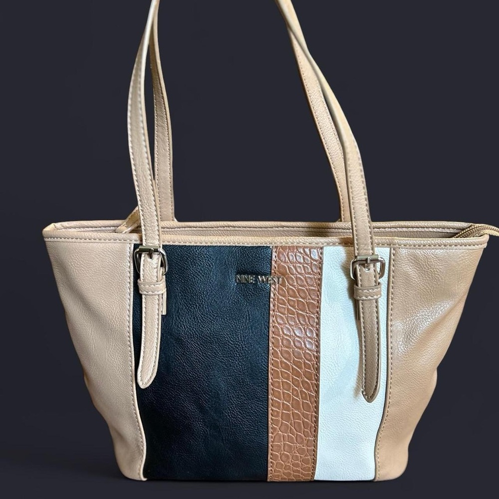 Nine West Black, Brown, and Cream Tote